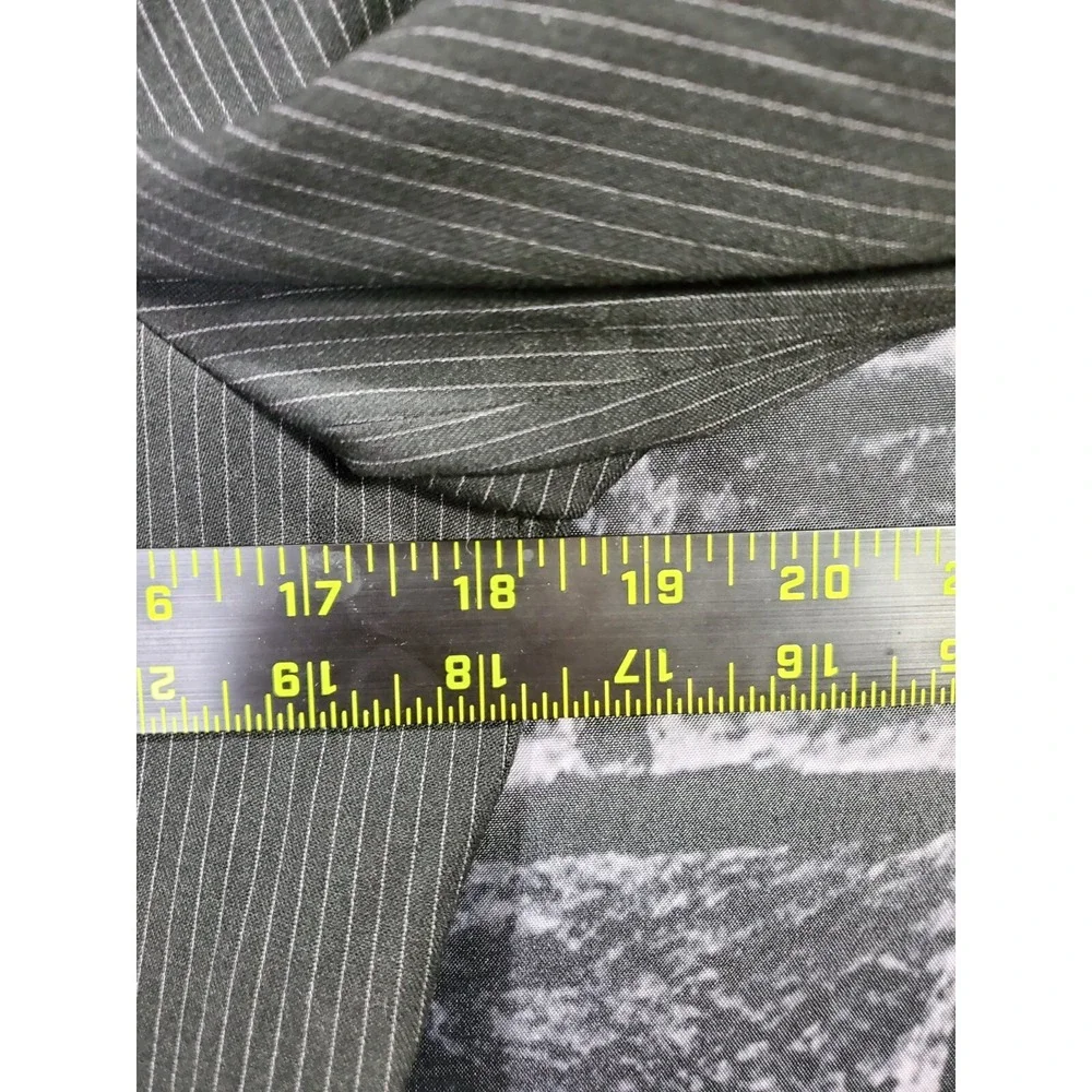 White House Black Market Pin Striped Blazer Womens 6 Black Double Breasted Lined